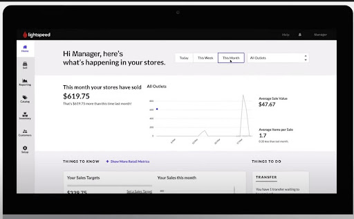 Lightspeed POS Dashboard