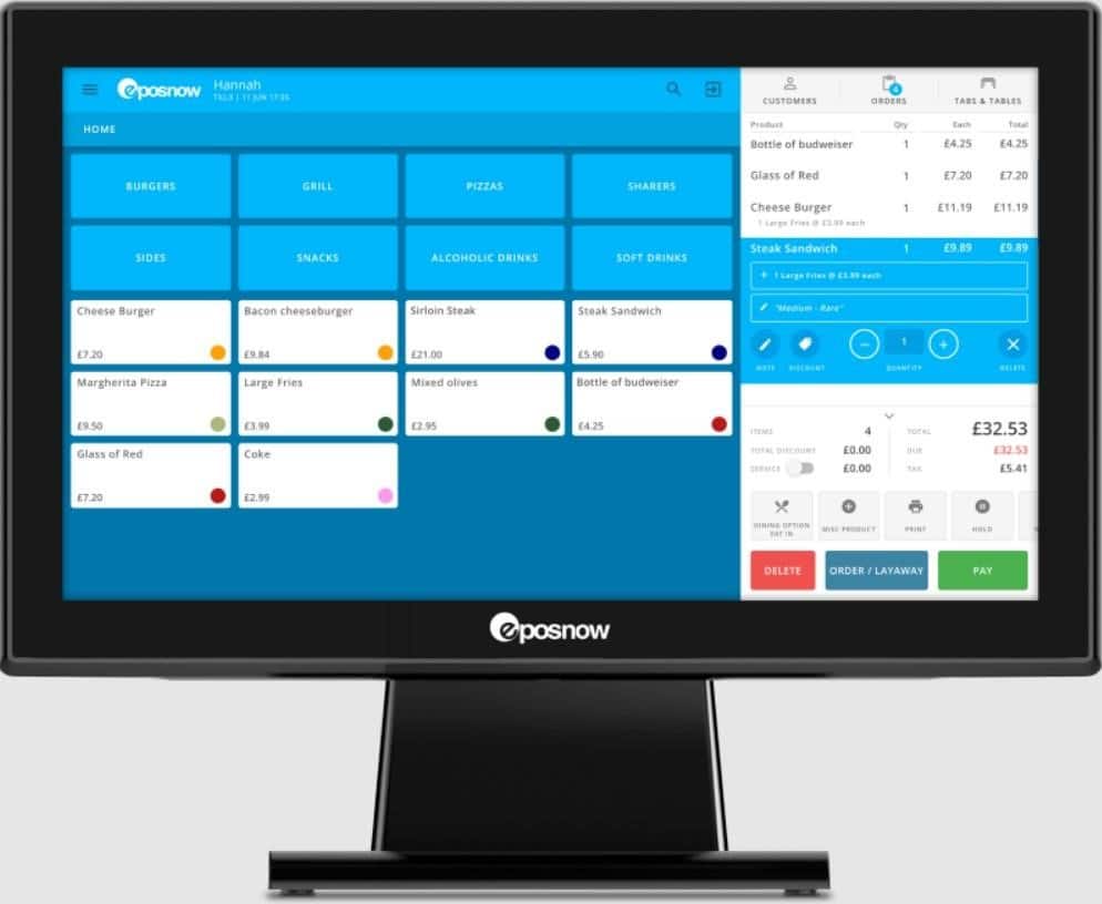 Epos Now System Display Screen