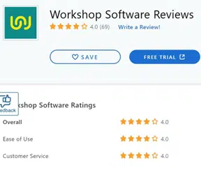 Workshop Software rating on Capterra