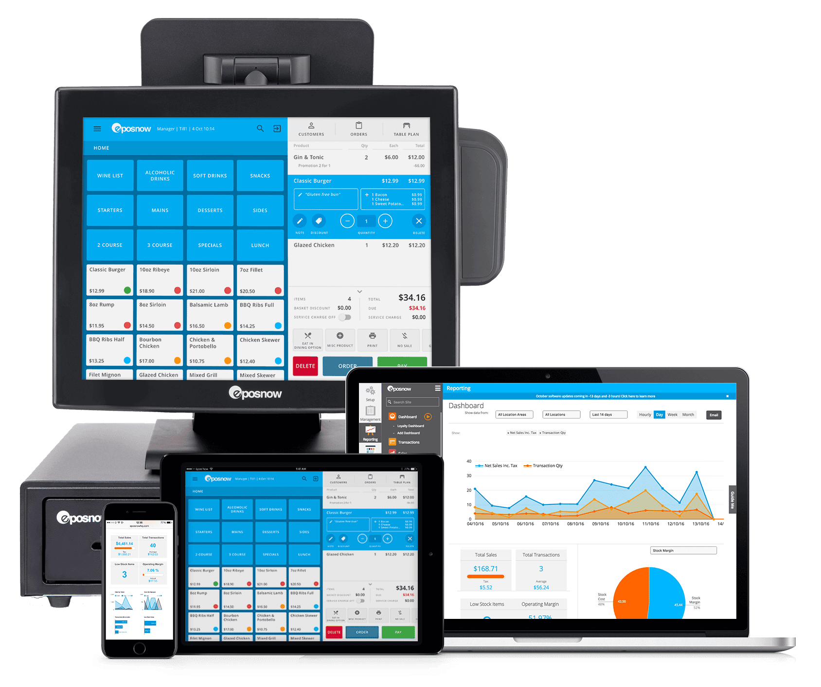 A bundled view of Epos now hardware and software dashboards