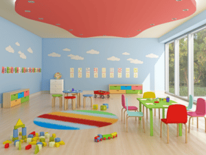 the inside of a childs classroom