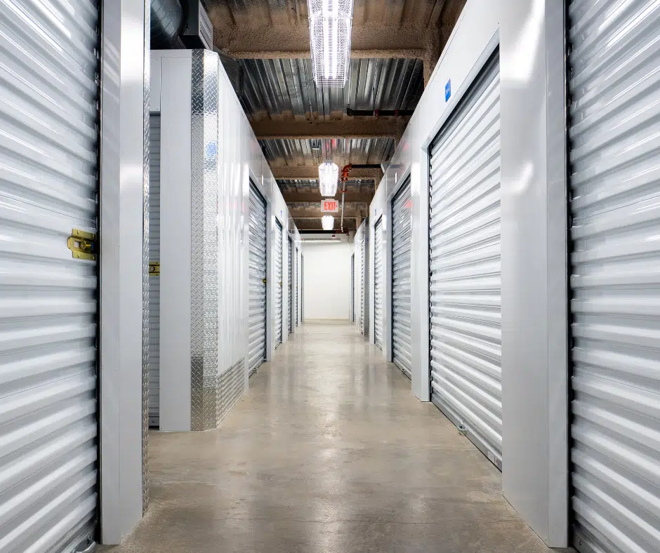 the inside of a self storage facility