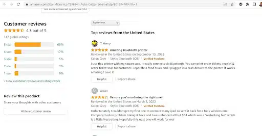 Epson Printer User Review on Amazon