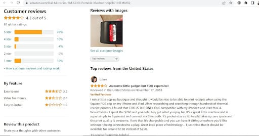 Amazon Review of Star Micronics SM-S230i