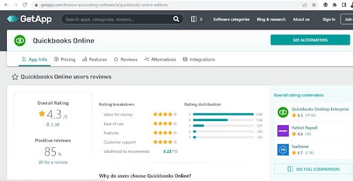 QuickBooks Review on GetApp