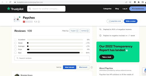 Paychex Review on Trustpilot