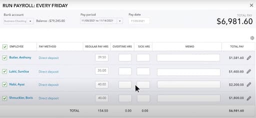 QuickBooks Payroll Interface