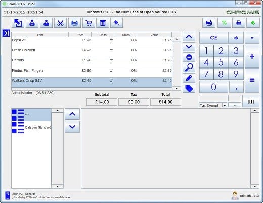 Chromis POS Dashboard