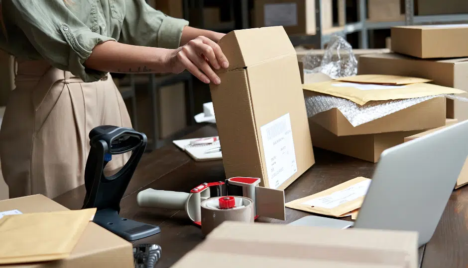 a dropshipping business owner working with inventory 