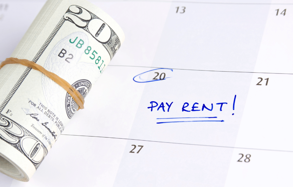 a calendar circling when rent is due