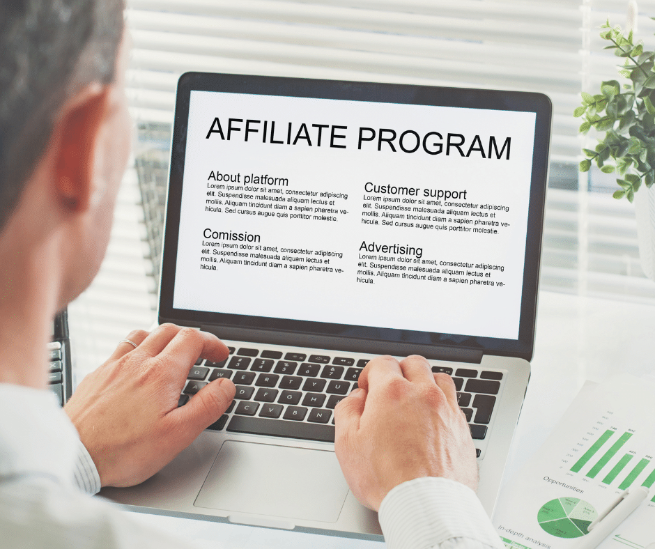 a guy on a laptop learning about an affiliate marketing program